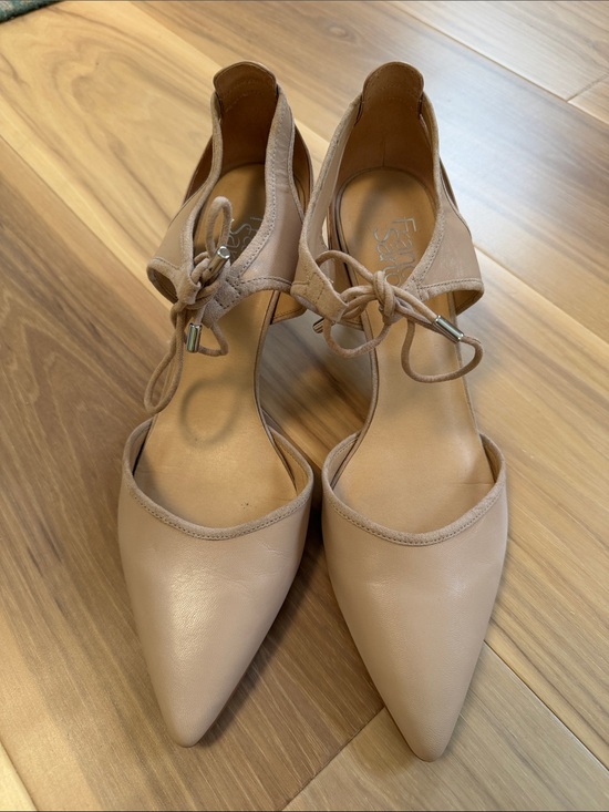 Franco Sarto Shoes - Franco Sarto Darlis Blush Pointed-Toe Ankle Tie Heels